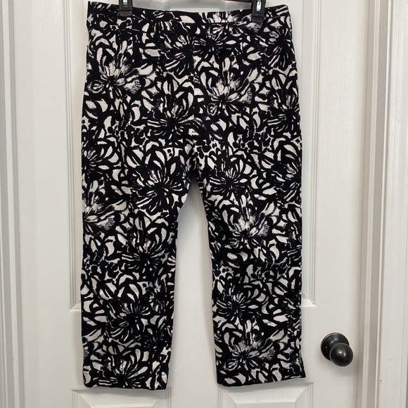 Emma James Stretch Capri Black White Size 10 - Picture 5 of 12